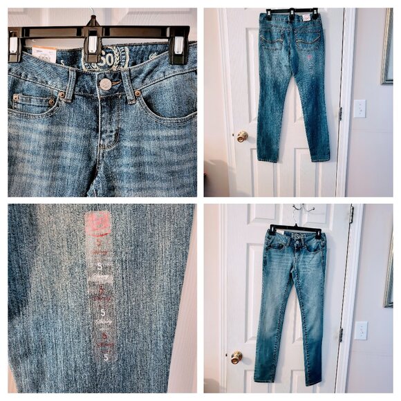 BEAUTIFUL 2-PIECE BUNDLE of BNWT Sz 5 Jeans/EUC Precious Floral Skirt-SO CUTE - Picture 3 of 13